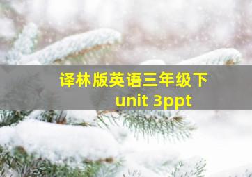 译林版英语三年级下unit 3ppt